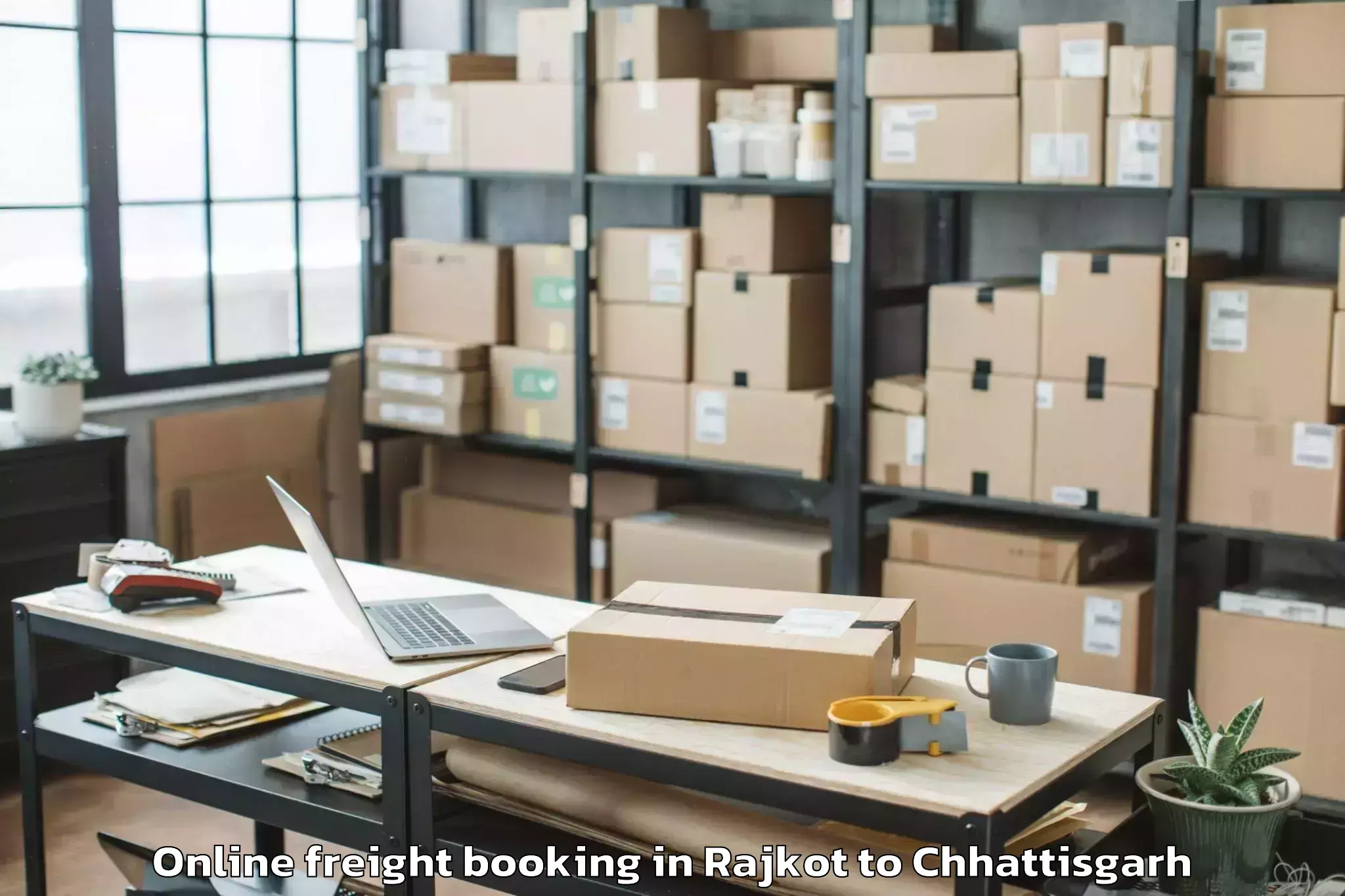 Trusted Rajkot to Geedam Online Freight Booking